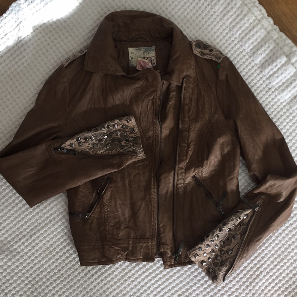 Fake leather BKE jacket